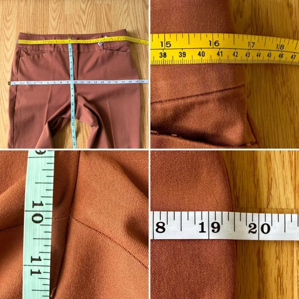 Loft Outlet Pants Size 10 Brick Red Skinny Ankle Stretch Cotton Blend Neutral - Picture 6 of 9